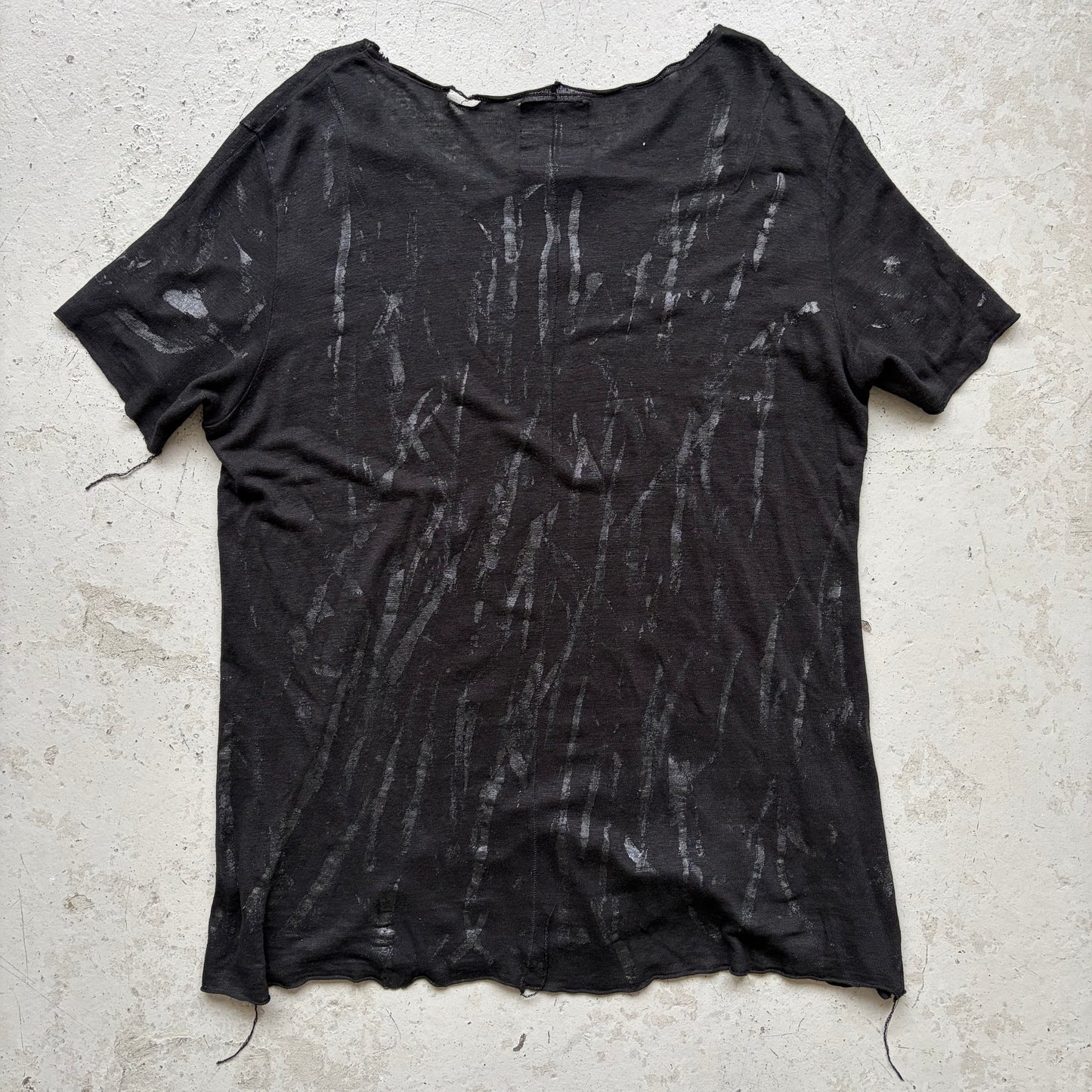 Fagassent By Toshiki Aoki AW14 Black Paint Splatter Short Sleeve (5)