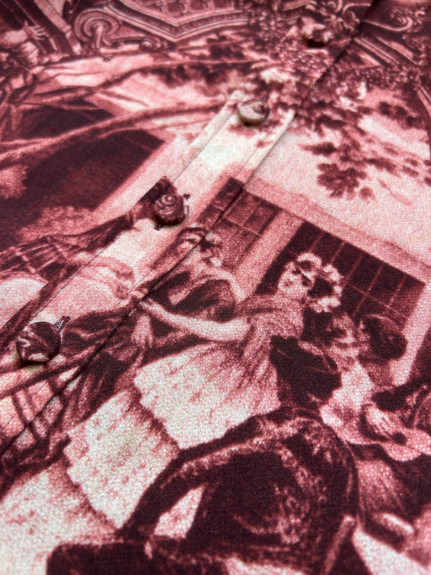 Jean Paul Gaultier SS98 Maroon Print Button Up (40)