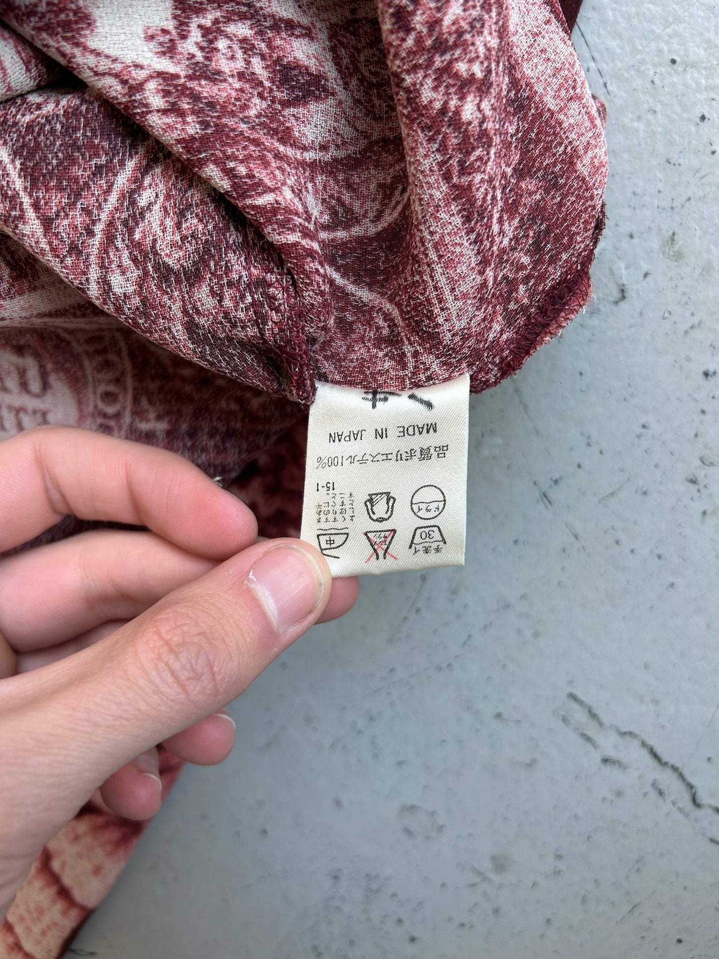 Jean Paul Gaultier SS98 Maroon Print Button Up (40)