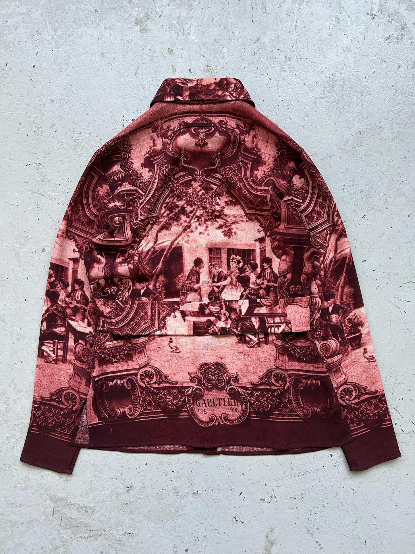 Jean Paul Gaultier SS98 Maroon Print Button Up (40)