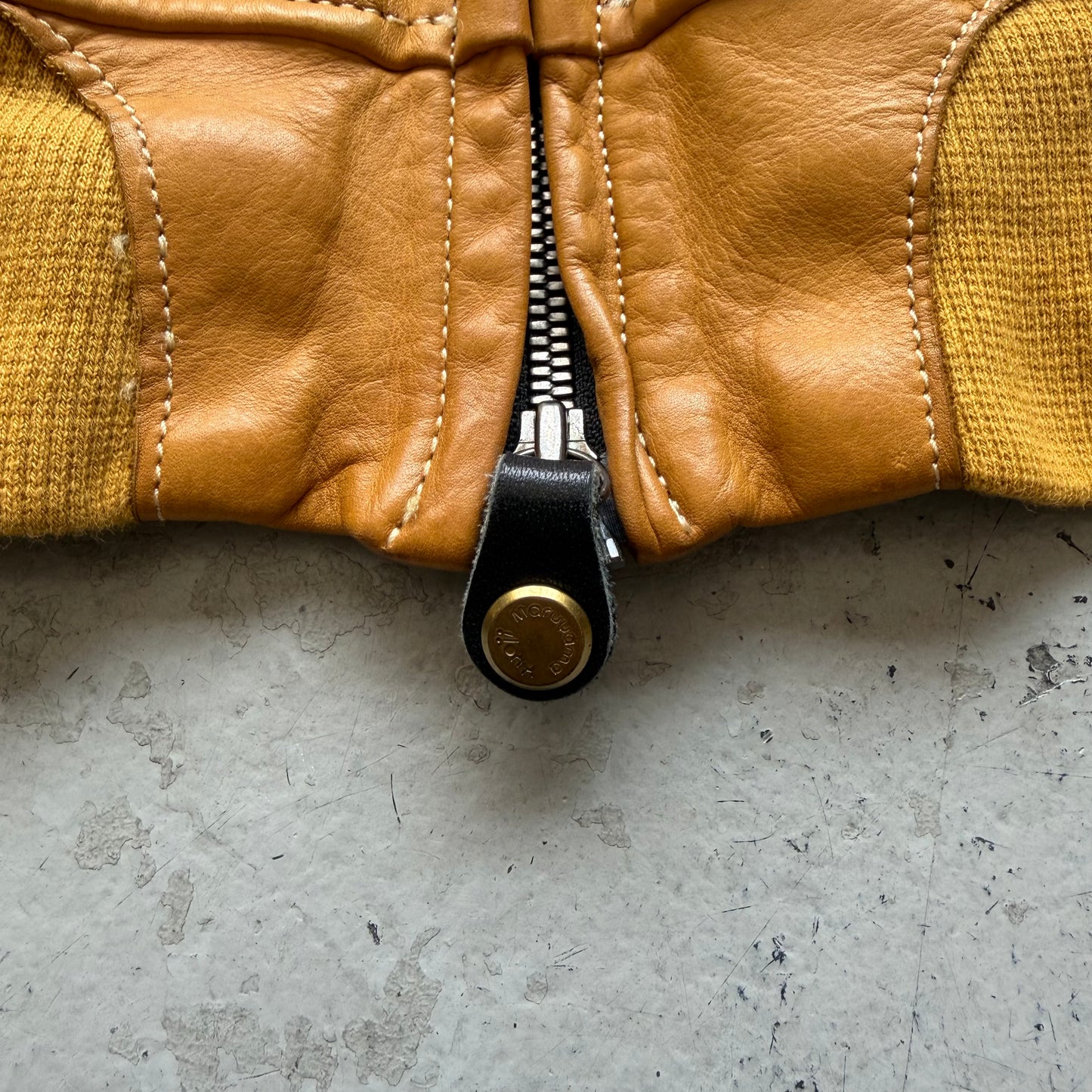 Kyoji Maruyama Brown Leather Hooded Jacket (48)