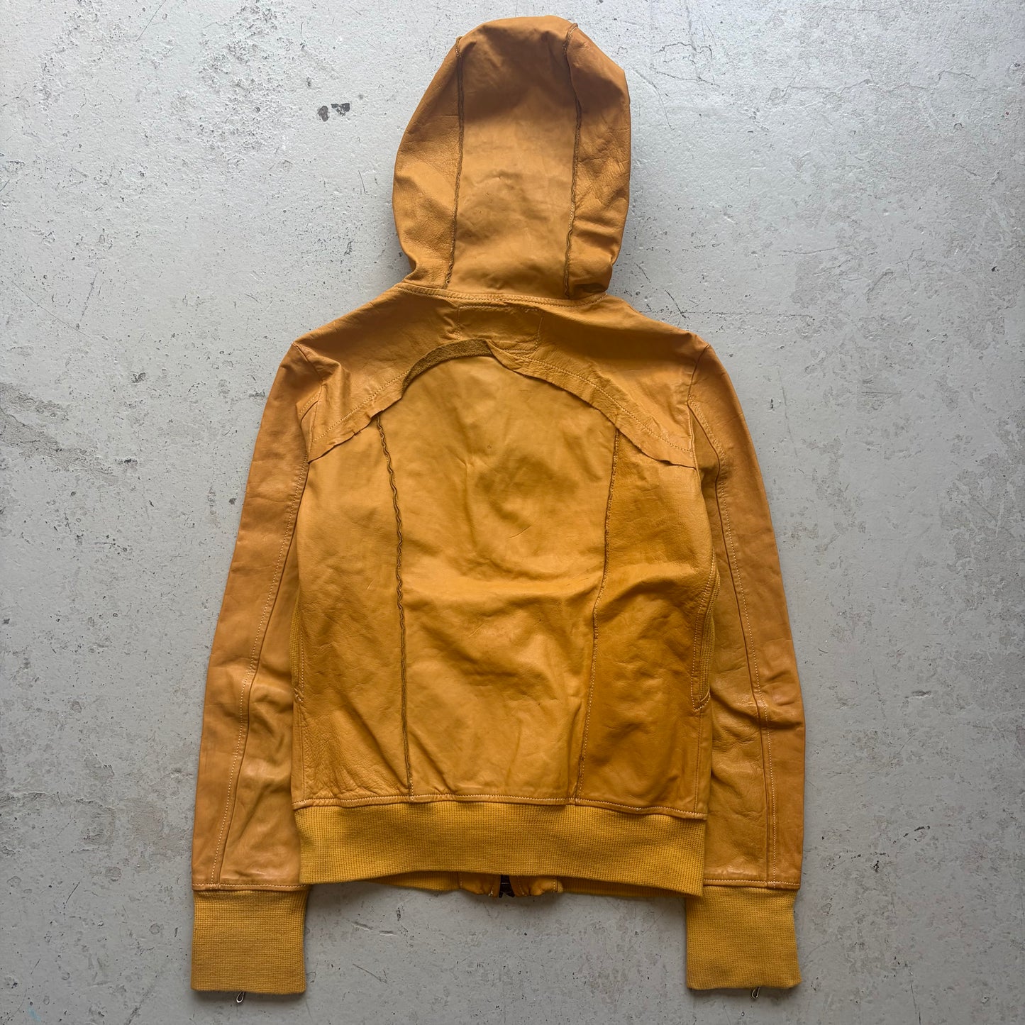 Kyoji Maruyama Brown Leather Hooded Jacket (48)