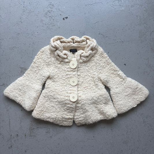 Epoca Cream Knit Large Button Jacket (40)