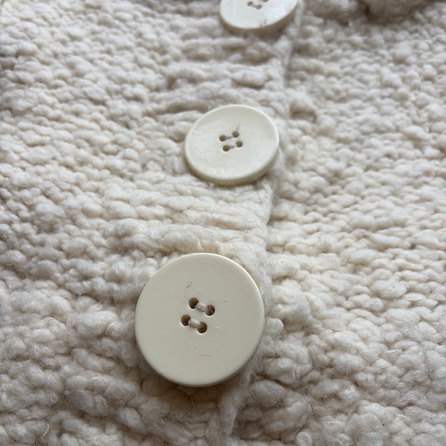 Epoca Cream Knit Large Button Jacket (40)