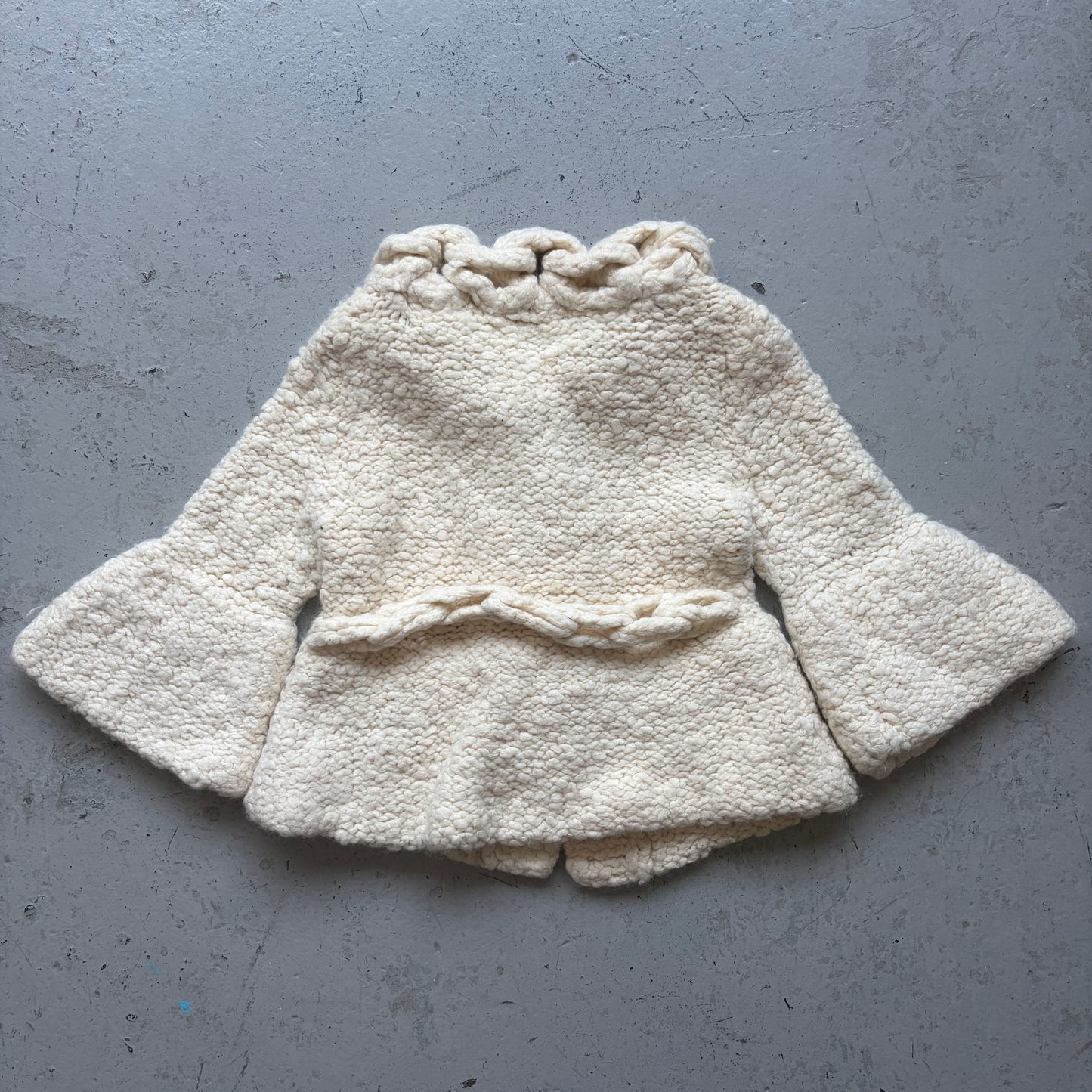 Epoca Cream Knit Large Button Jacket (40)