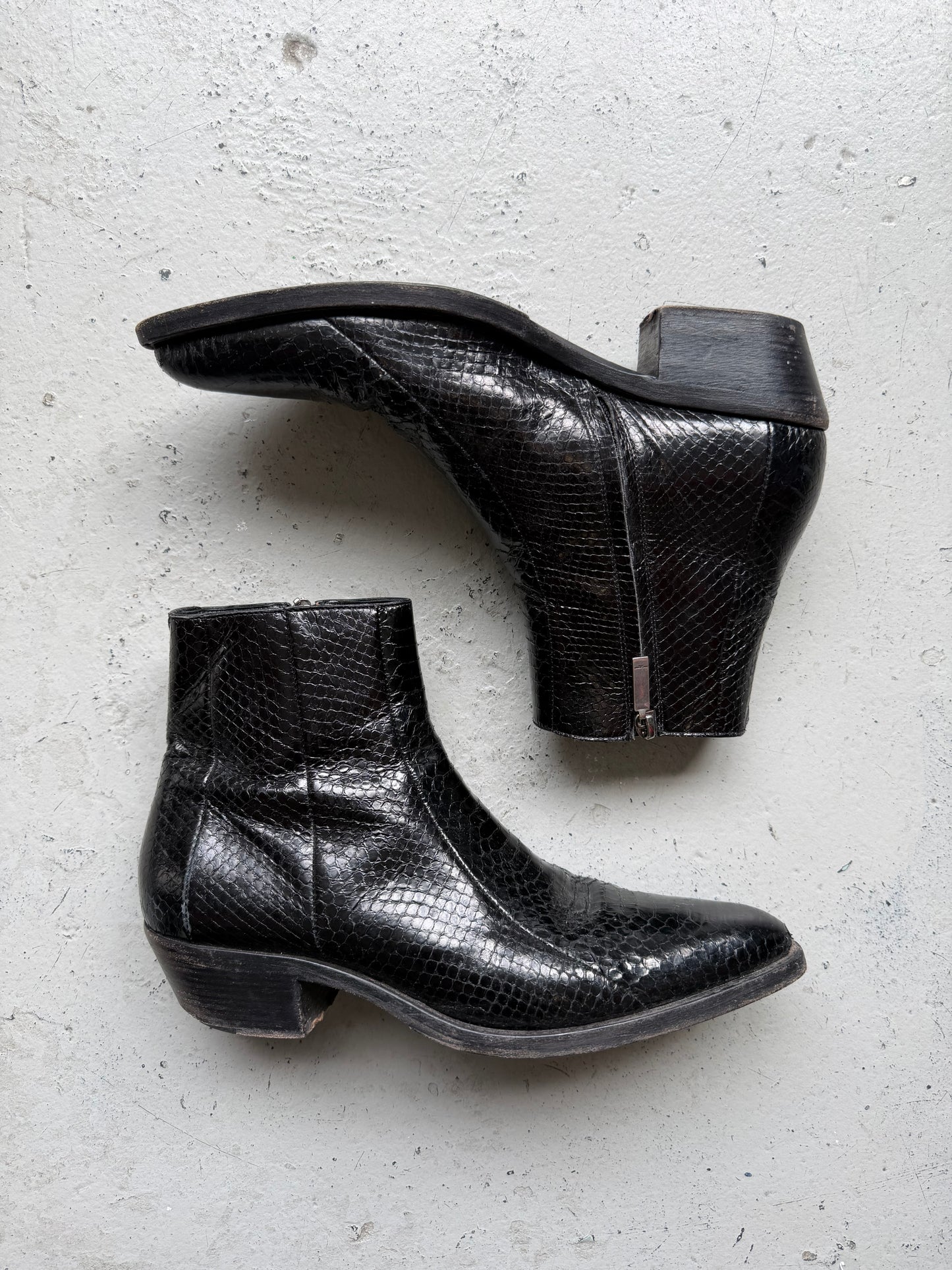 Saint Laurent Paris Python Ankle Boots (44)