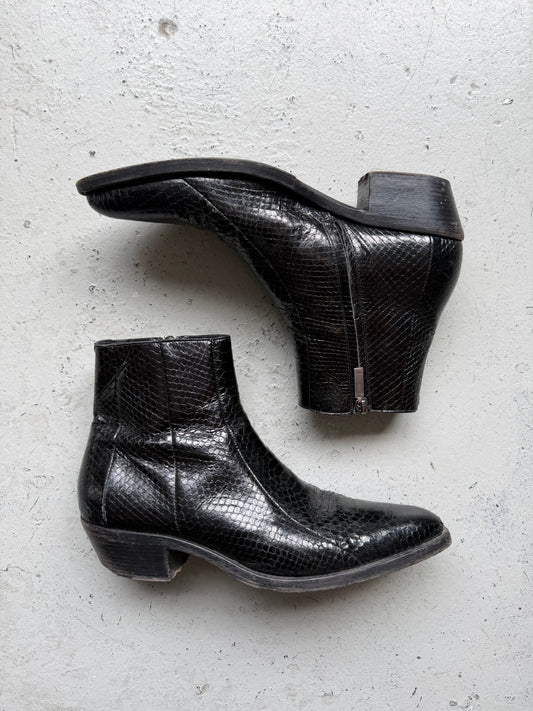 Saint Laurent Paris Python Ankle Boots (44)