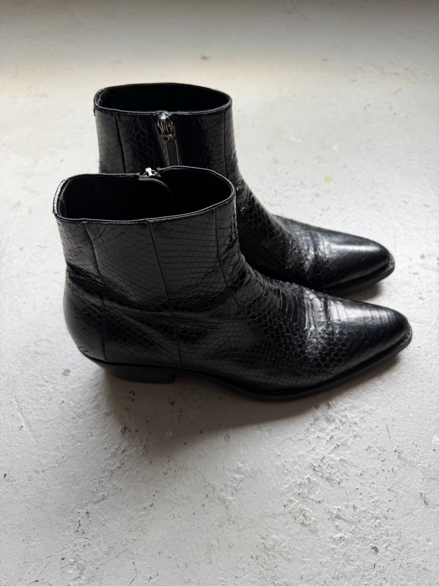 Saint Laurent Paris Python Ankle Boots (44)