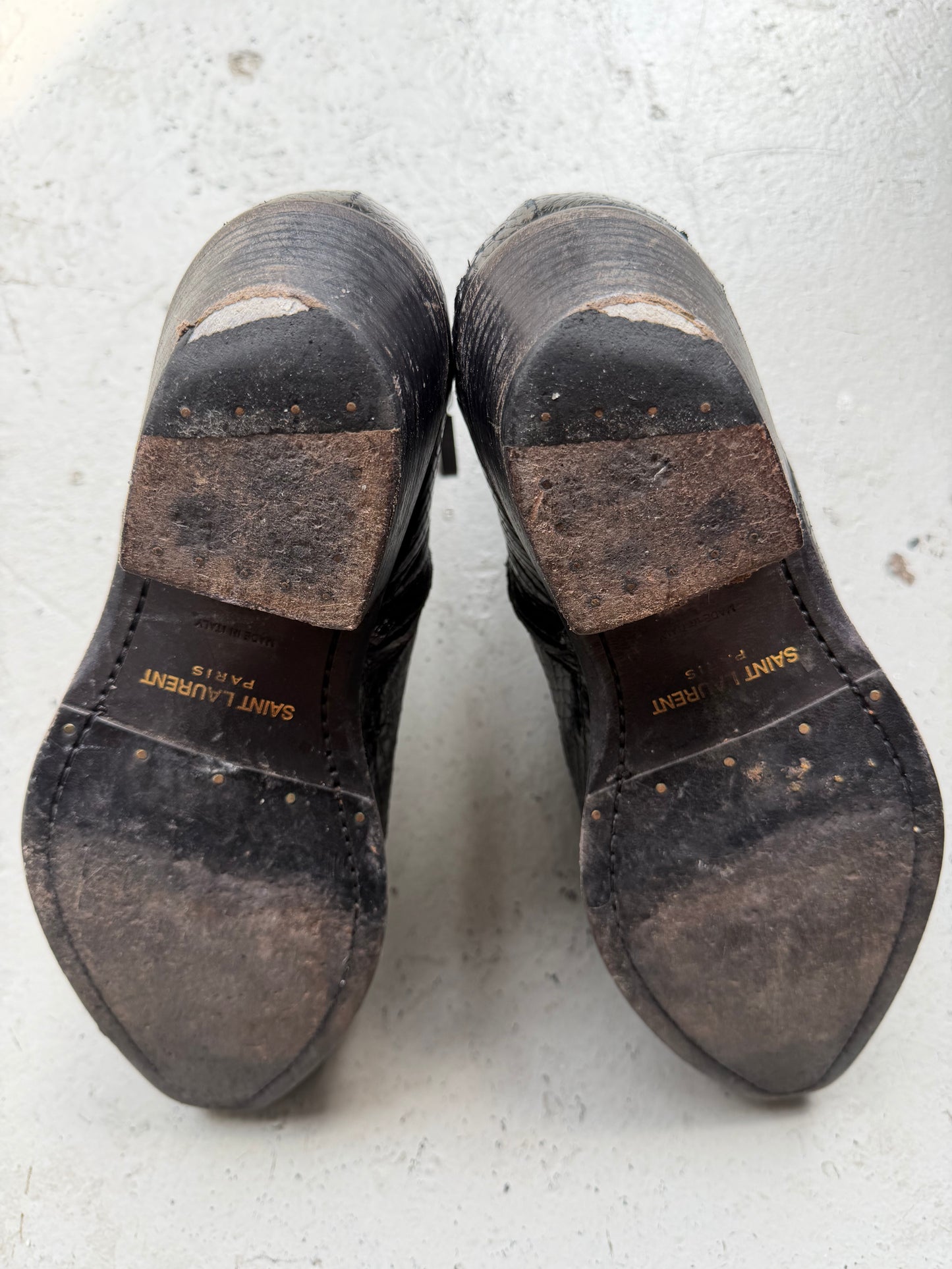 Saint Laurent Paris Python Ankle Boots (44)