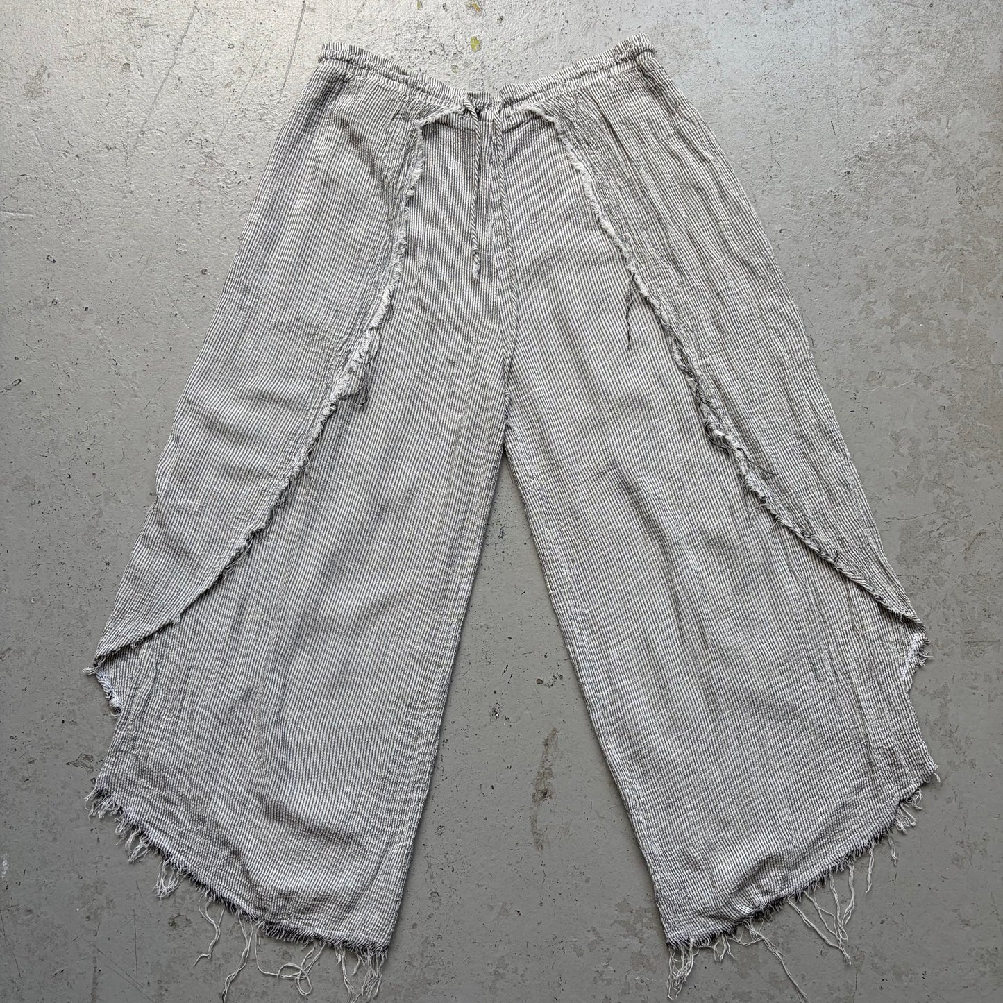 Black Crane Striped Linen Pants (S)