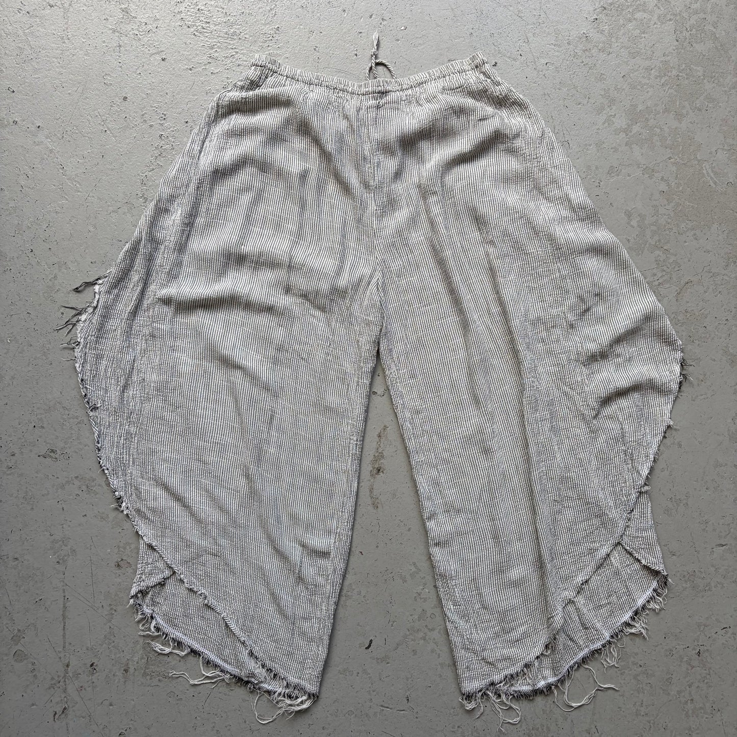 Black Crane Striped Linen Pants (S)