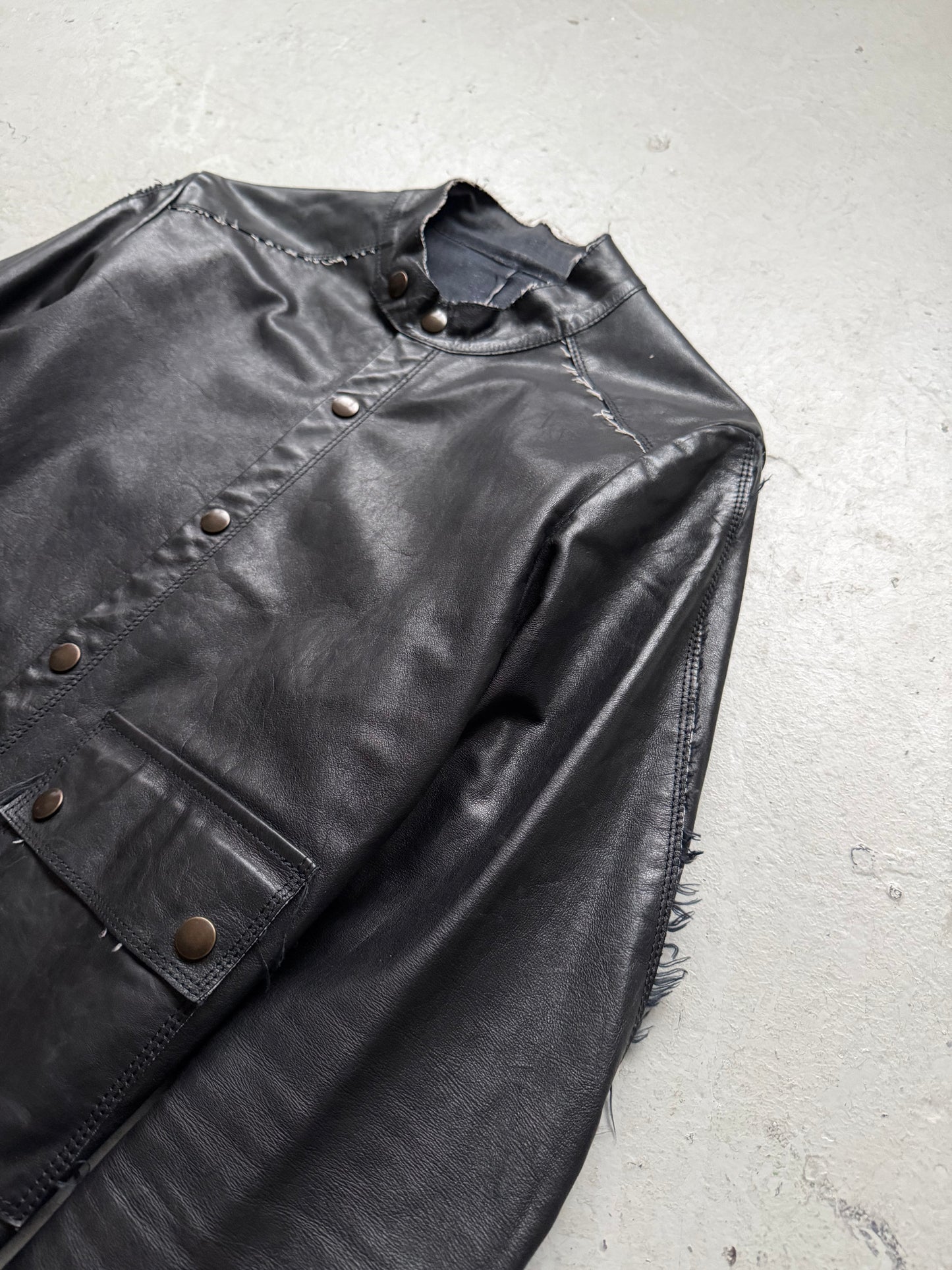 Isaac Sellam Distressed Leather Jacket (S)