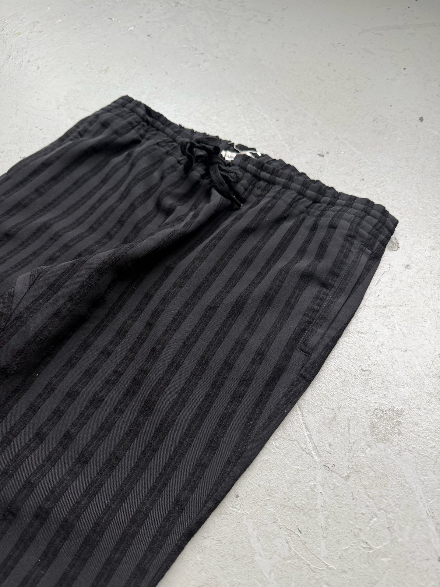 Saint Laurent Paris 2018 Black Wool Striped Bottoms (52)