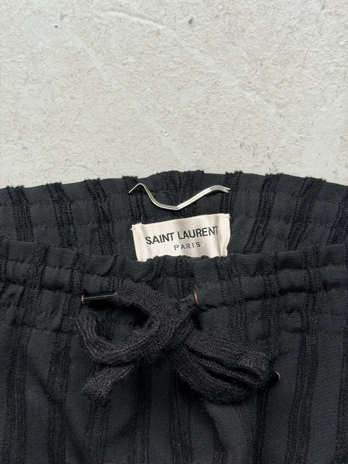 Saint Laurent Paris 2018 Black Wool Striped Bottoms (52)