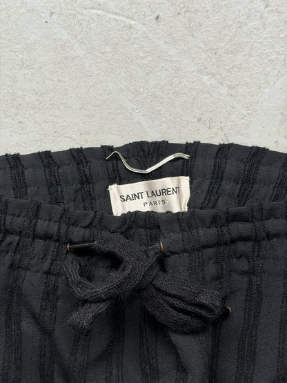 Saint Laurent Paris 2018 Black Wool Striped Bottoms (52)