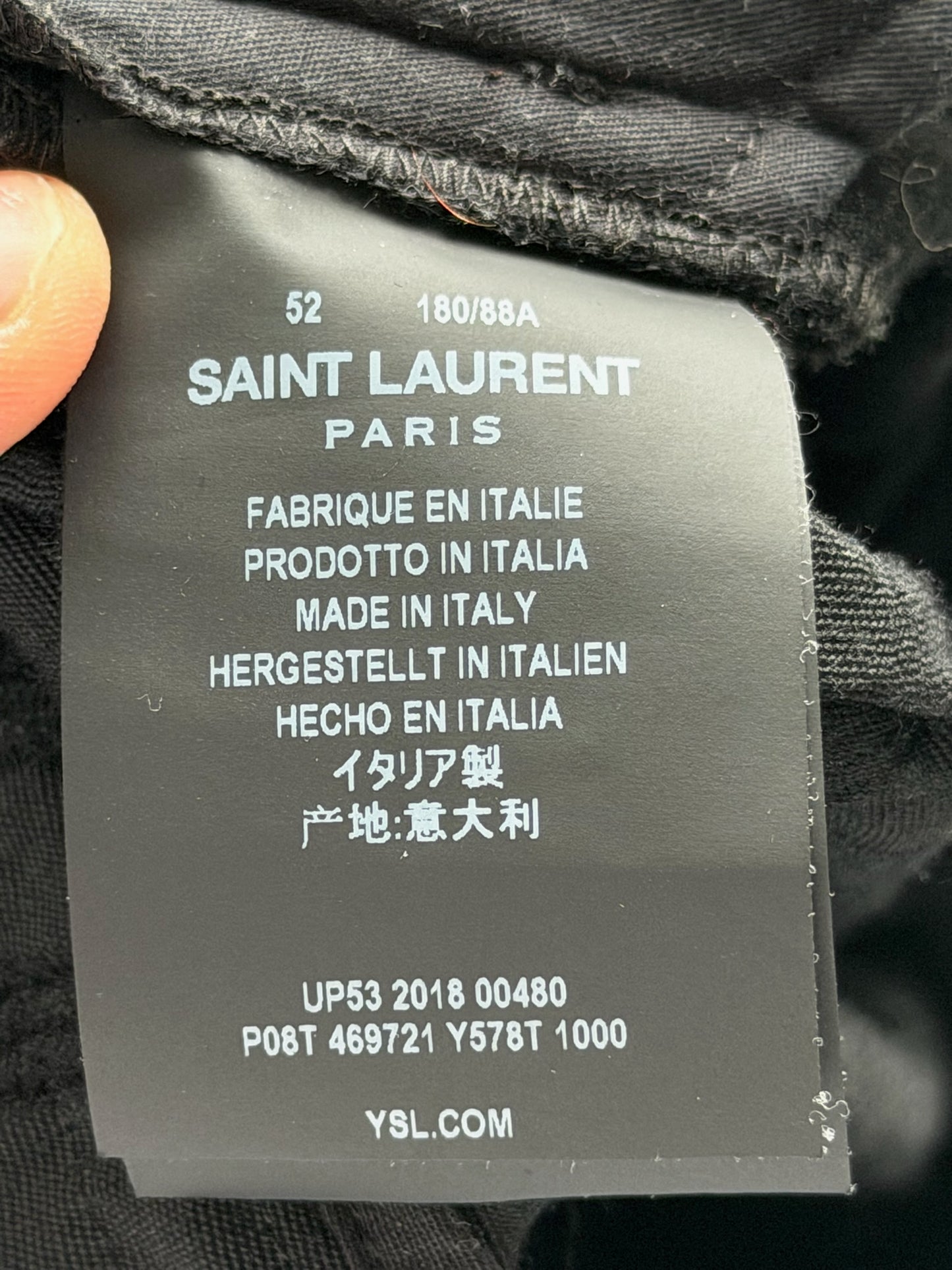 Saint Laurent Paris 2018 Black Wool Striped Bottoms (52)