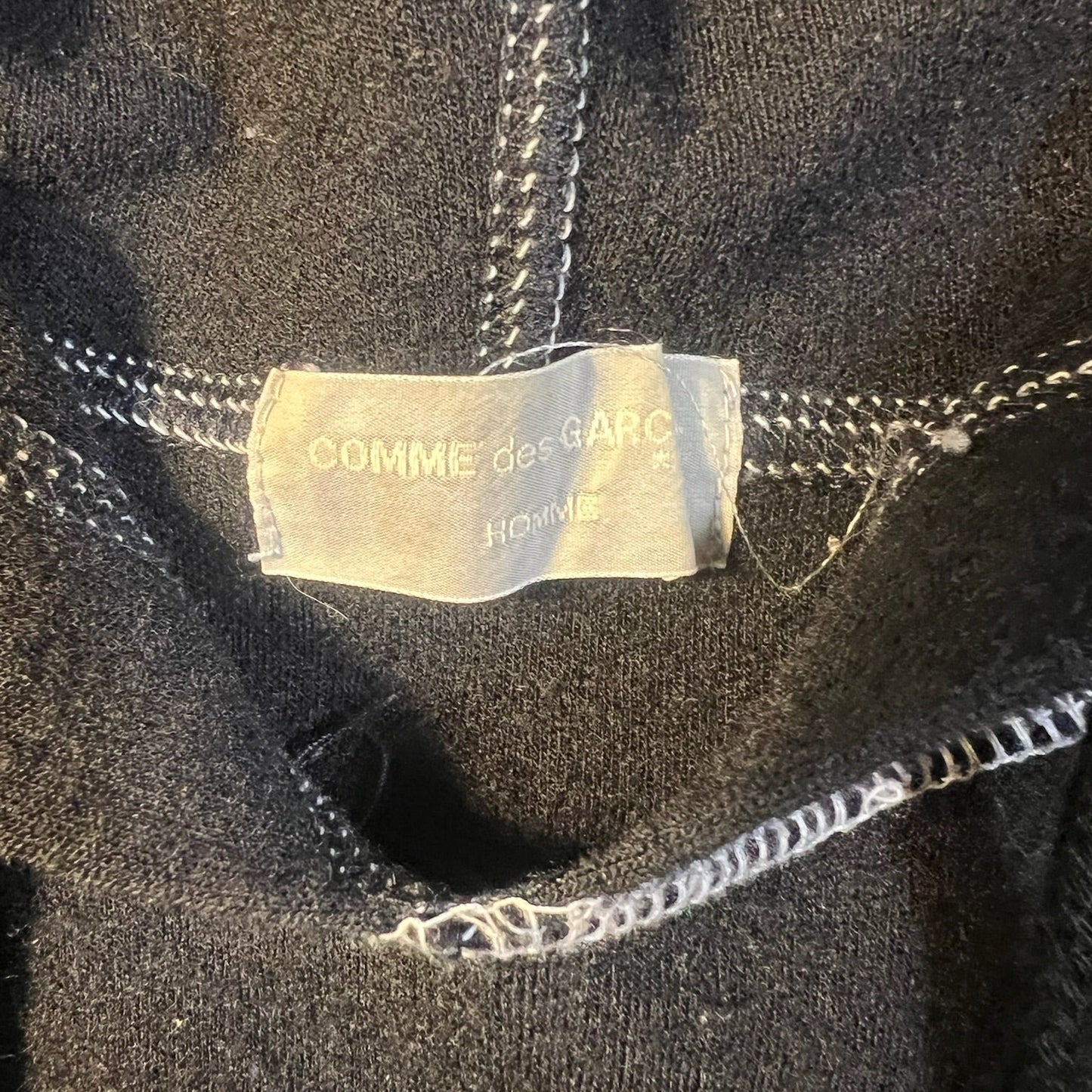 Comme Des Garçons Homme AD1990 Black Contrast Stitch Hoodie (S)
