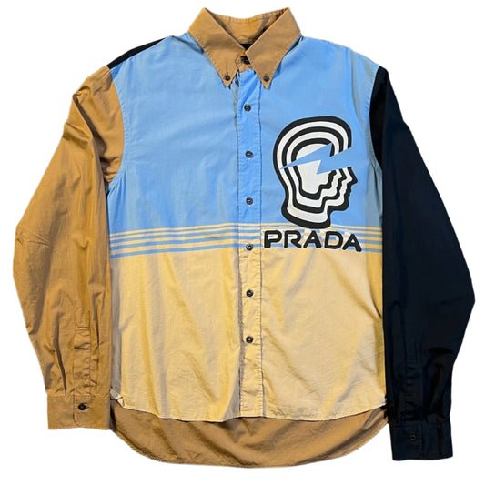 Prada SS20 Head Logo Color Block Button Up (XL)