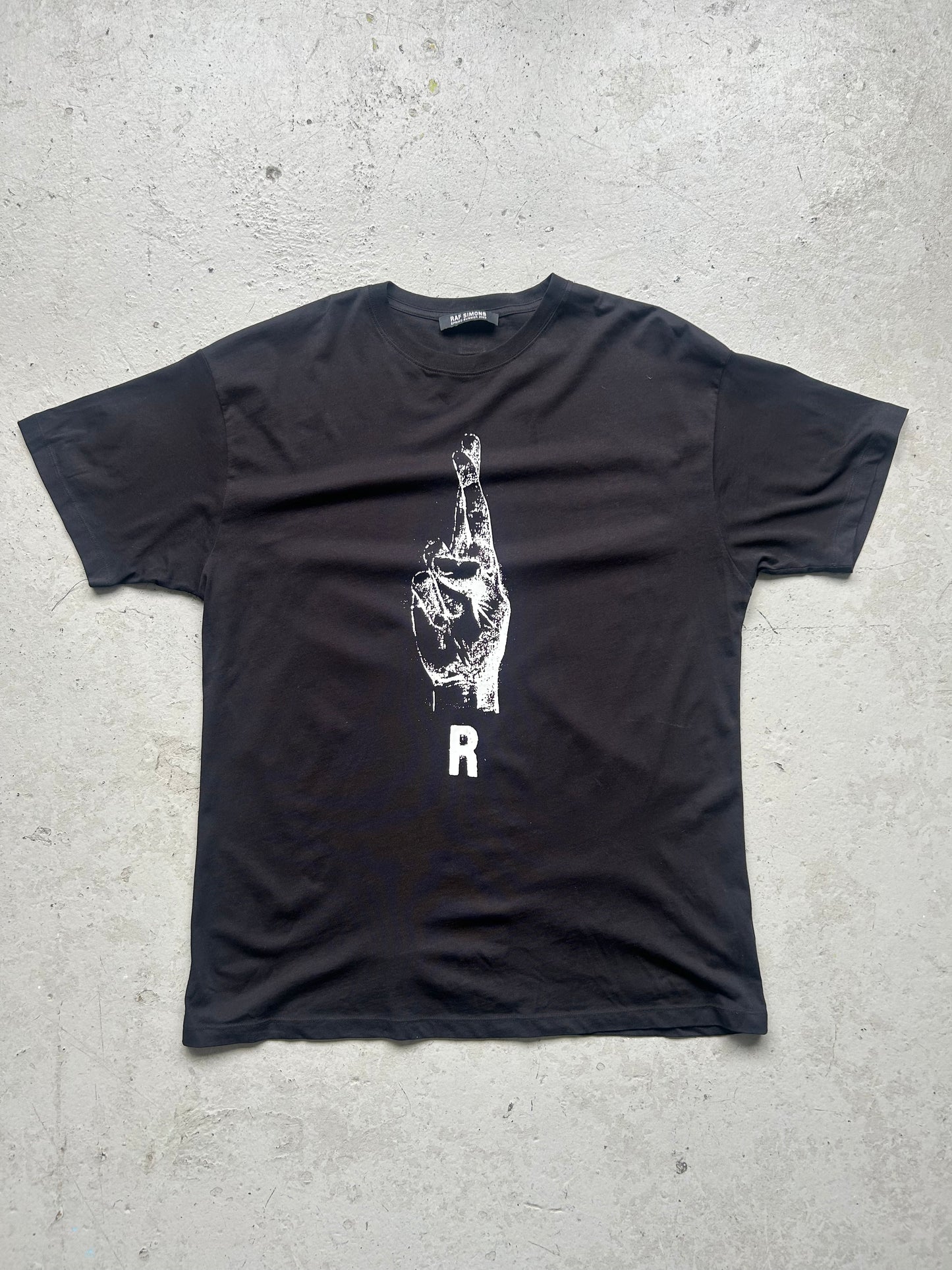Raf Simons SS23 Hand Sign Print Short Sleeve Shirt (XL)
