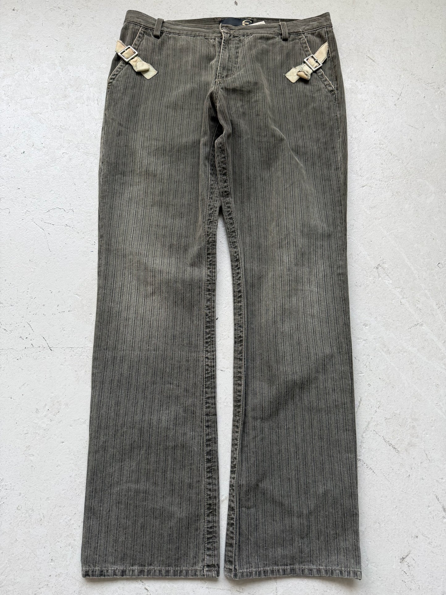 Roberto Cavalli Just Cavalli Striped Green Trousers (52)