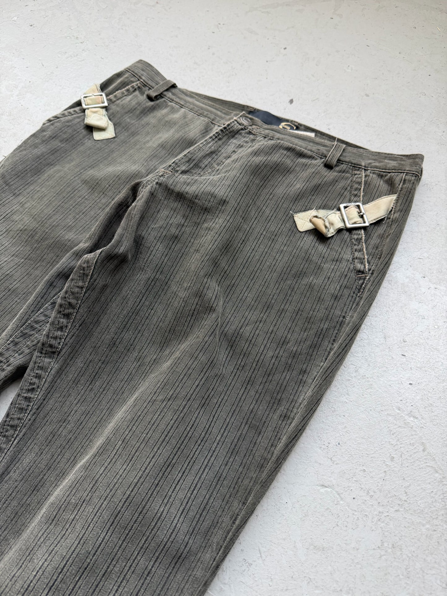 Roberto Cavalli Just Cavalli Striped Green Trousers (52)