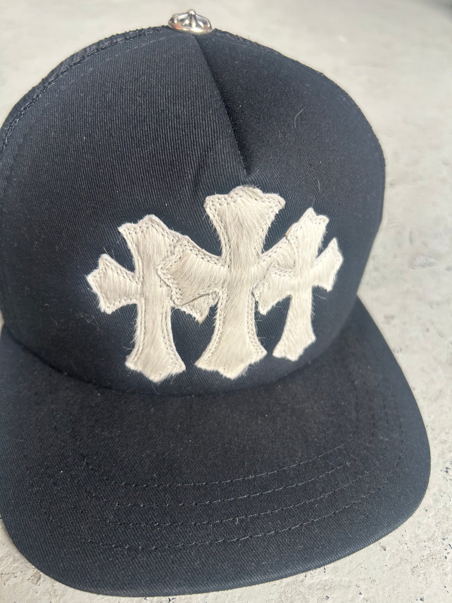 Chrome Hearts Triple Cross Cemetery Mohair Hat (OS)