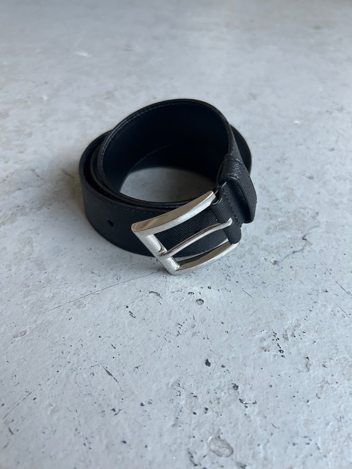 Prada Black Leather Belt (OS)