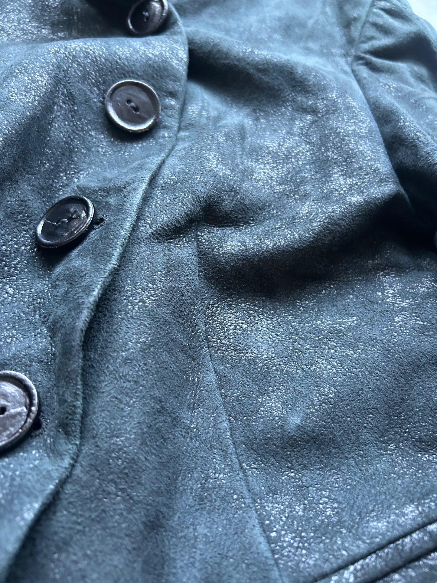 Ann Demeulemeester AW18 Cracked Leather Napoleon Jacket (36)