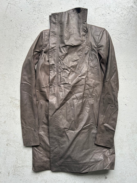 Rick Owens Leather Trench Jacket (42)