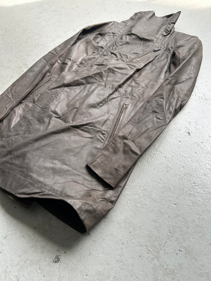 Rick Owens Leather Trench Jacket (42)
