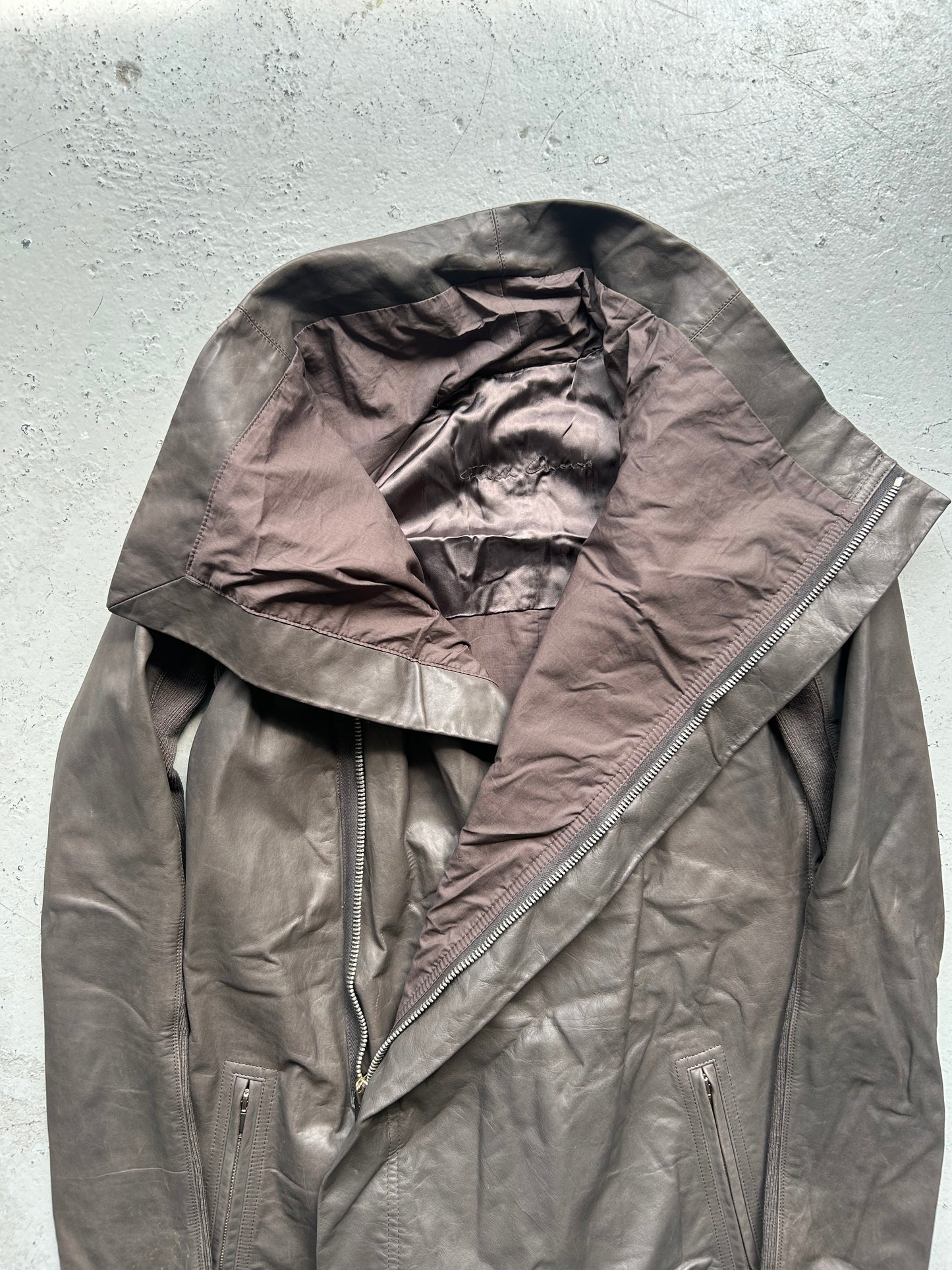 Rick Owens Leather Trench Jacket (42)