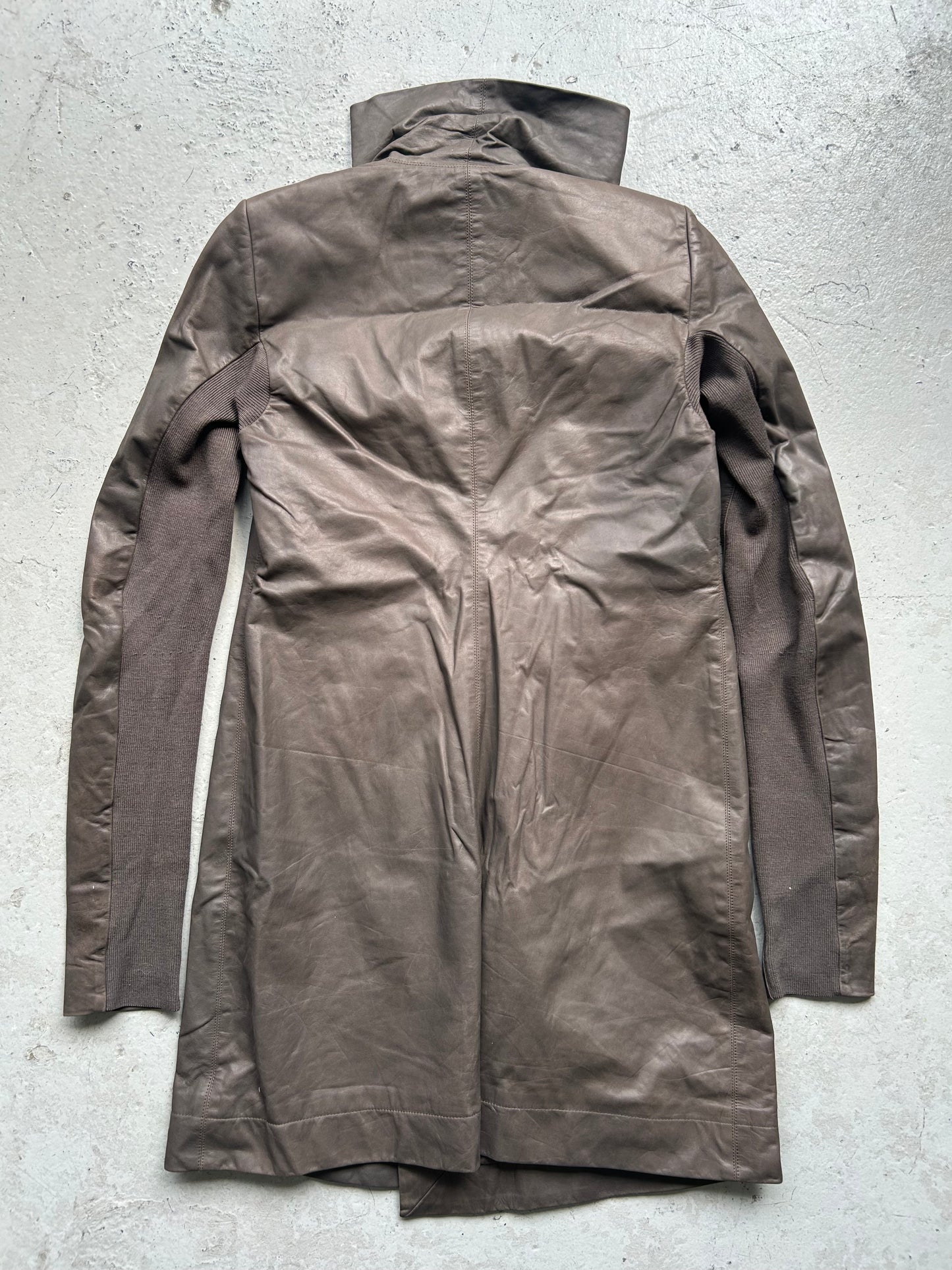 Rick Owens Leather Trench Jacket (42)