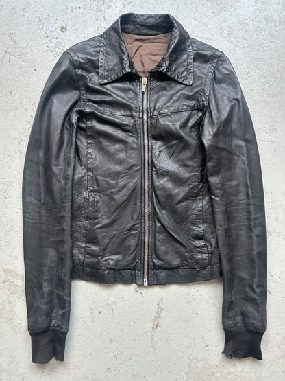 Rick Owens FW03 TRUCKER Black Leather Jacket (XS)