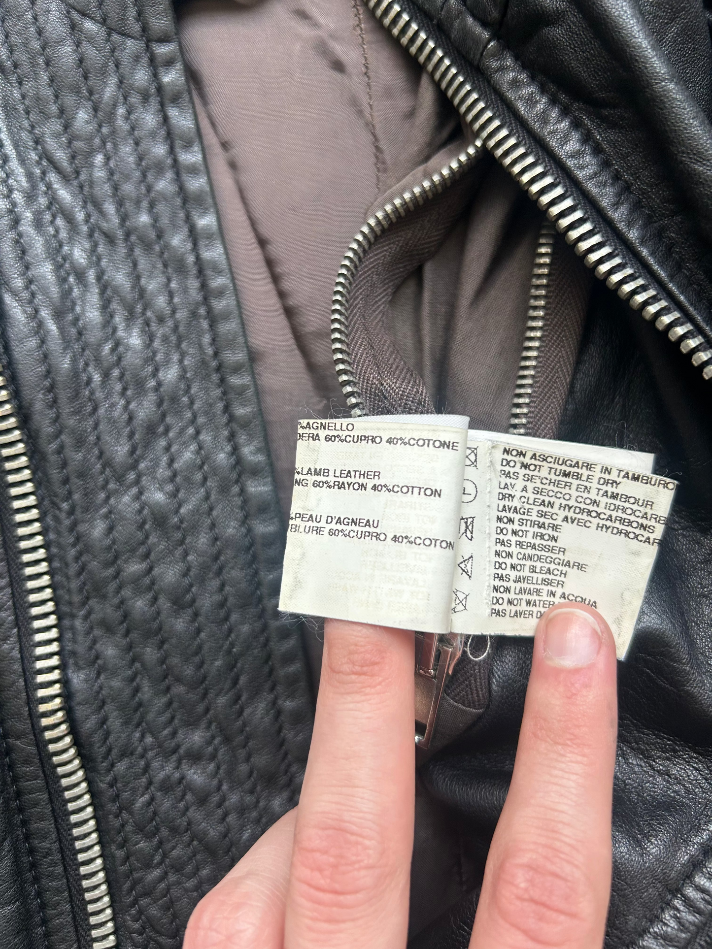 Rick Owens FW03 TRUCKER Black Leather Jacket (XS)