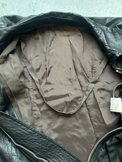 Rick Owens FW03 TRUCKER Black Leather Jacket (XS)