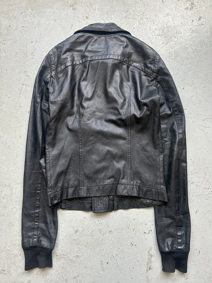 Rick Owens FW03 TRUCKER Black Leather Jacket (XS)