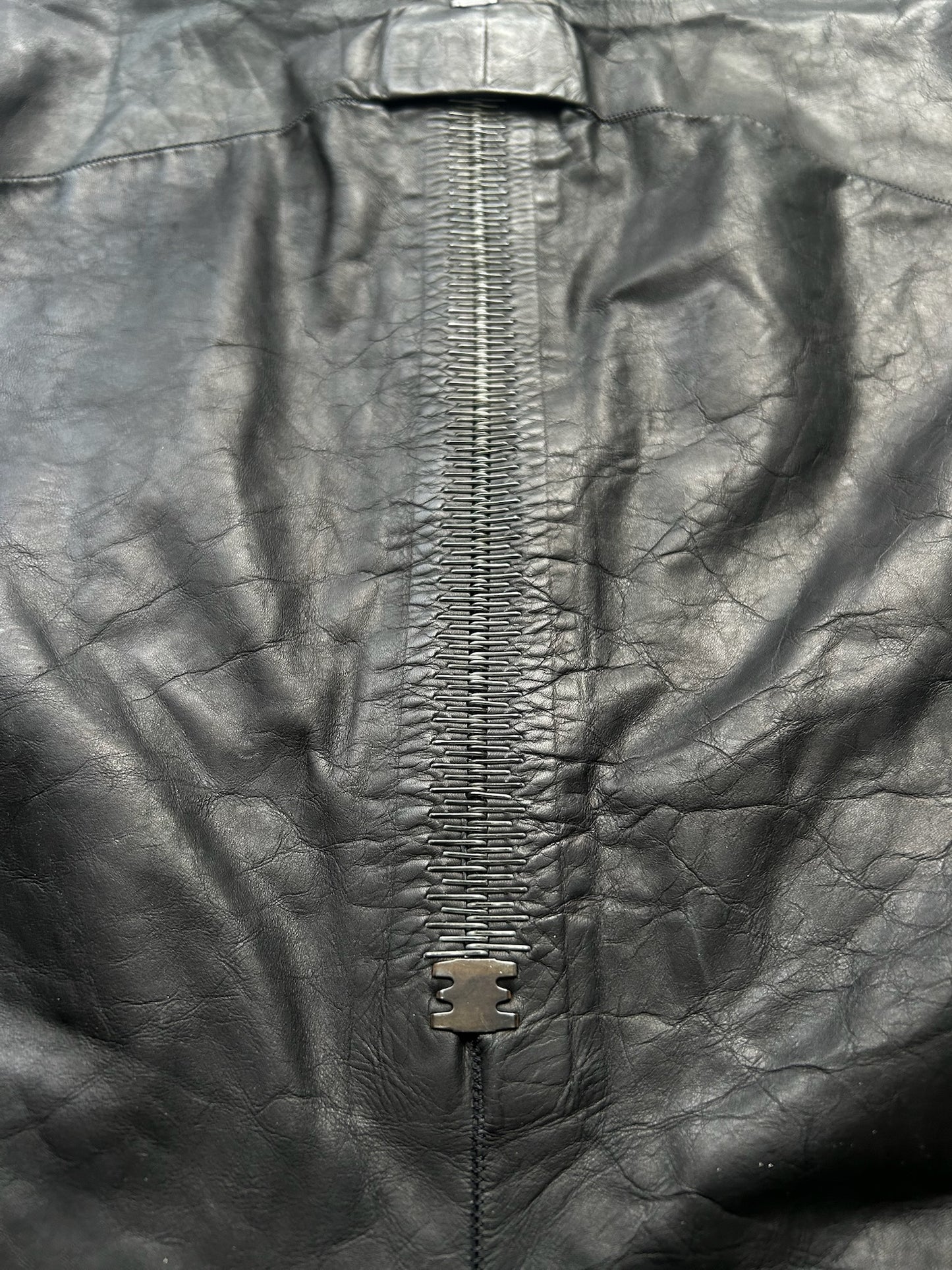 Isaac Sellam Experience Prosthetic Staple Spine Leather Jacket (XL)