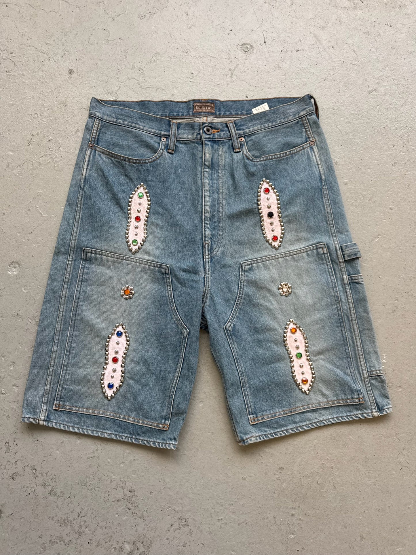 Kapital Kountry Studded 14oz Denim Shorts (36)