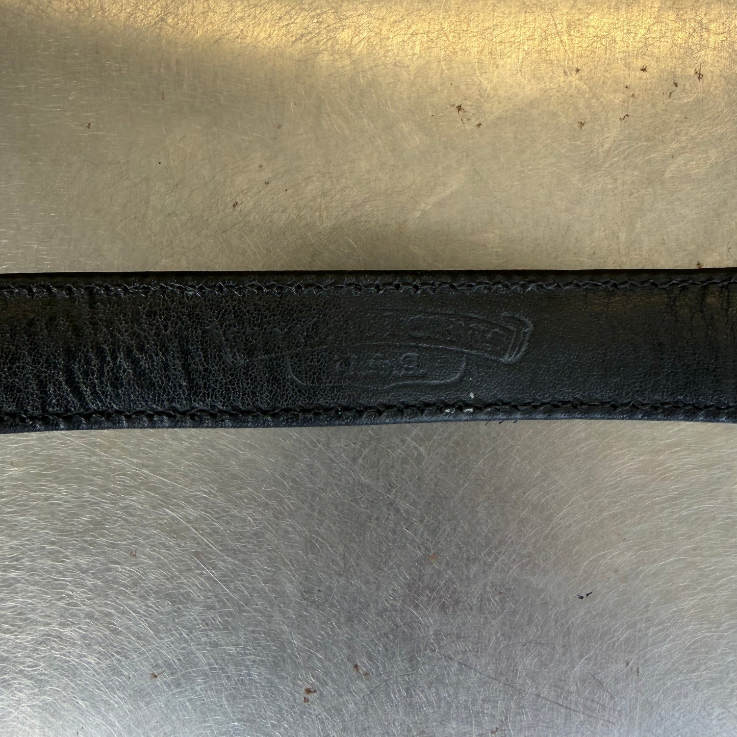 Chrome Hearts Black Leather Strap Silver Fleur Snap Bracelet (OS)