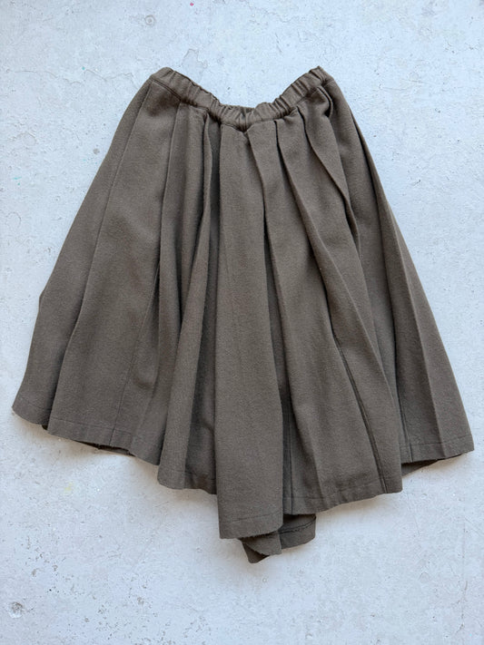 Comme Des Garcons 2014 Olive Wool Pleated Shorts (M)