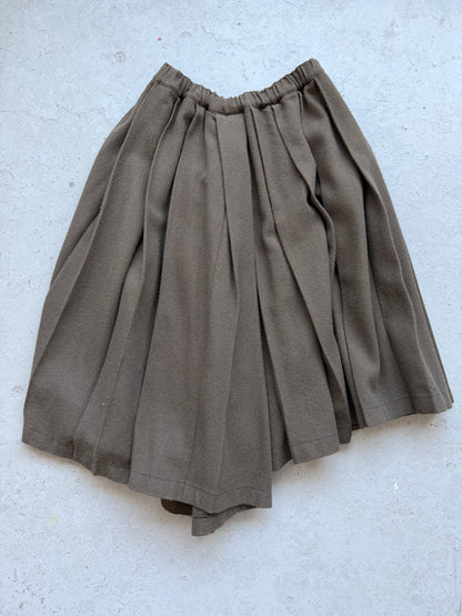 Comme Des Garcons 2014 Olive Wool Pleated Shorts (M)