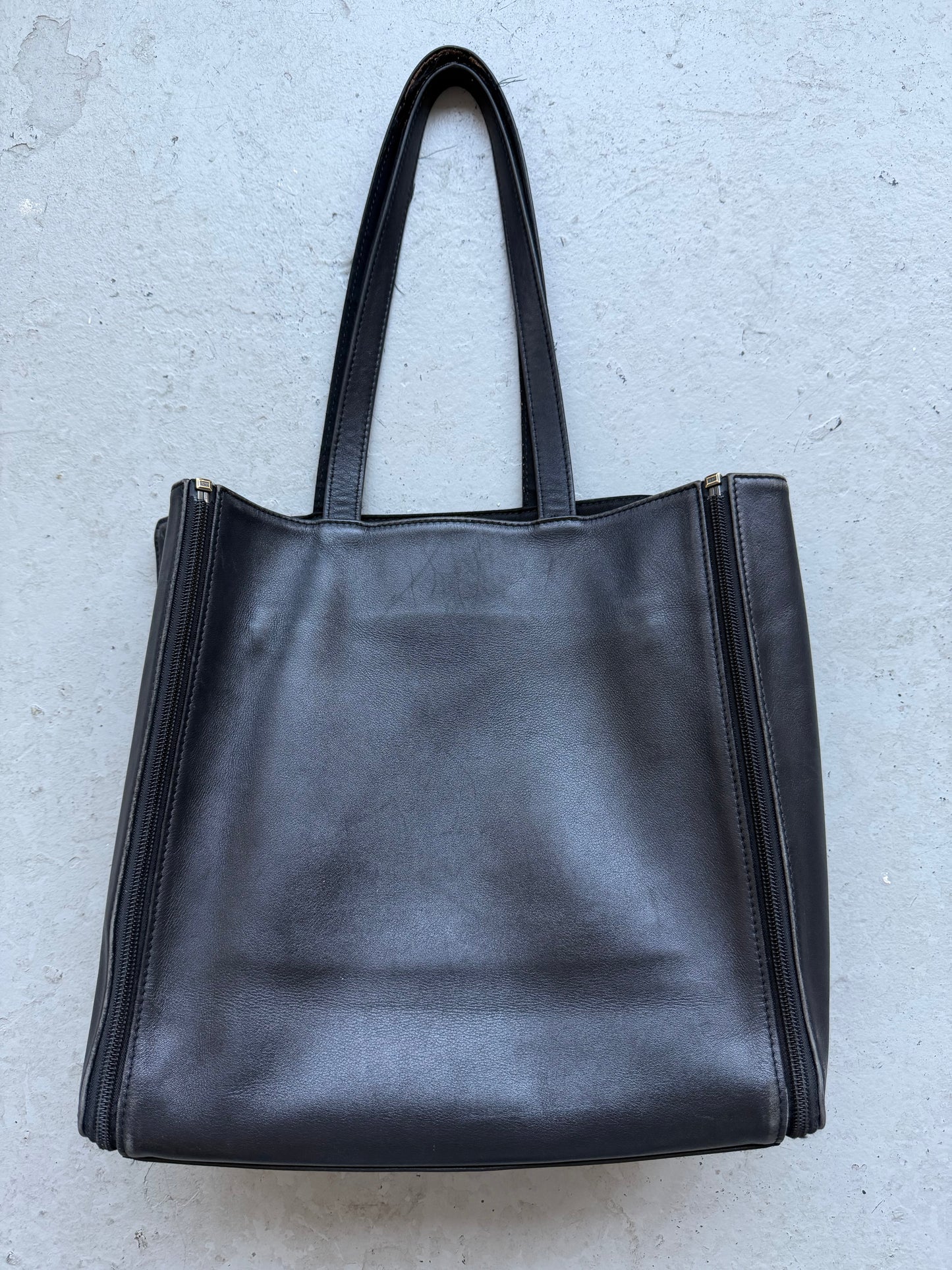 Yohji Yamamoto Modular Black Zip Leather Bag (OS)