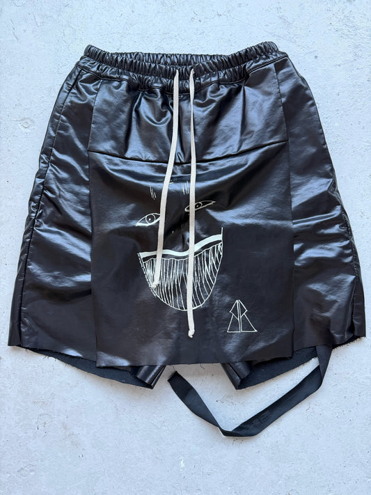 Rick Owens DRKSHDW Tootheface Leather Shorts (S)