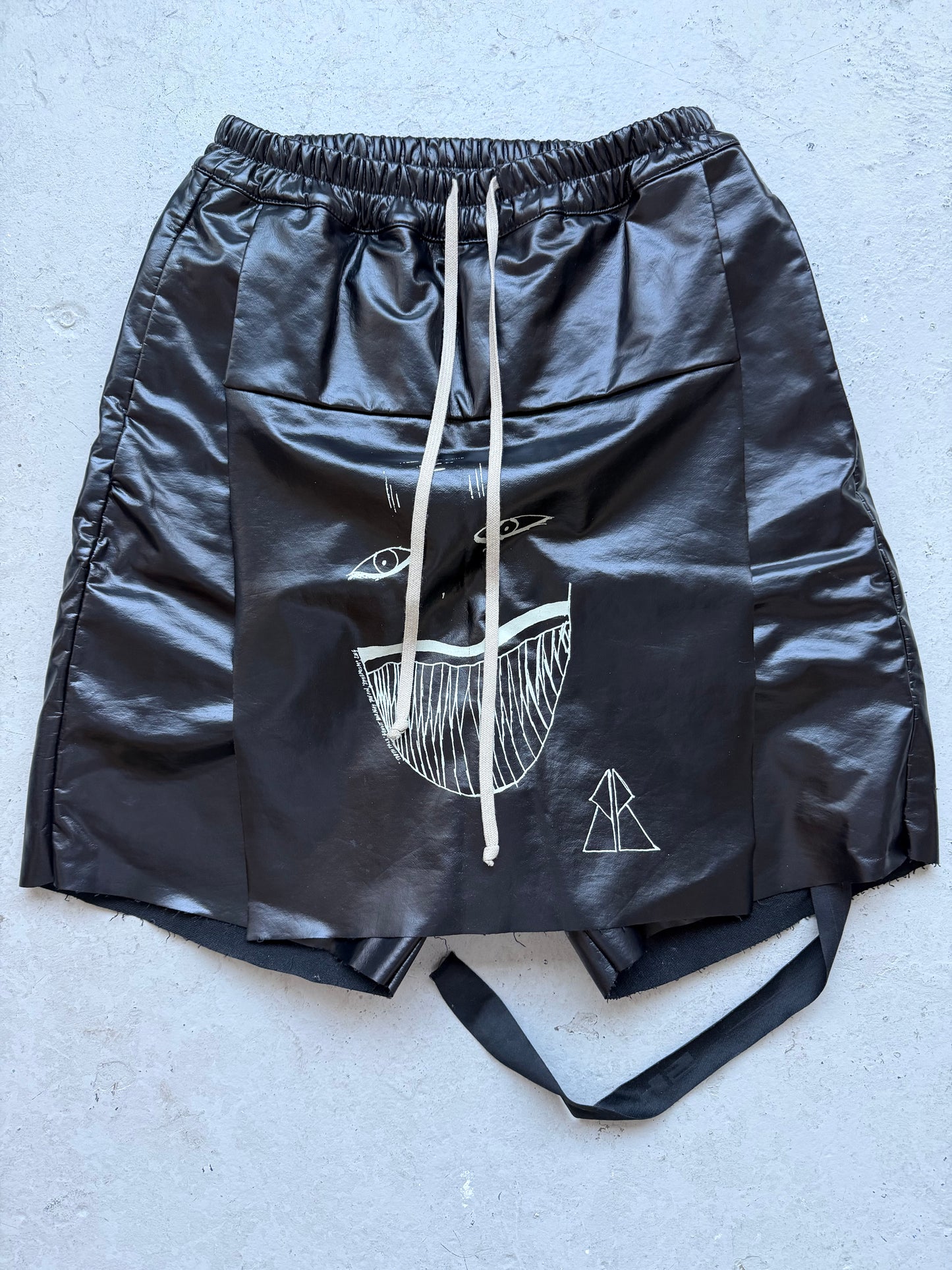 Rick Owens DRKSHDW Tootheface Leather Shorts (S)