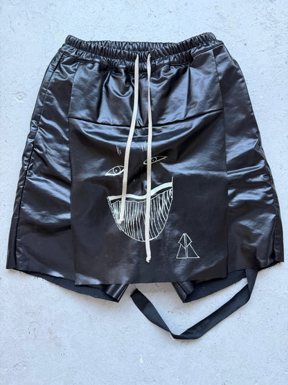 Rick Owens DRKSHDW Tootheface Leather Shorts (S)