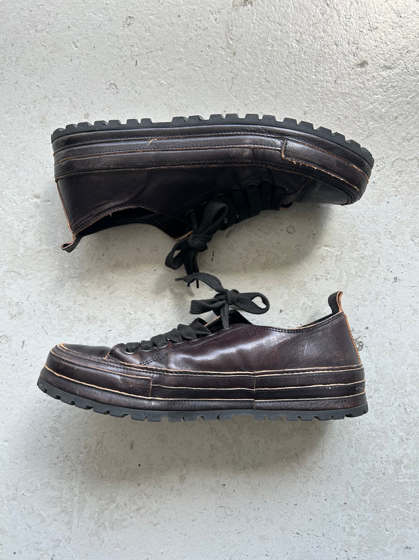 Ann Demeulemeester Leather Lug Sole Sneakers (41)