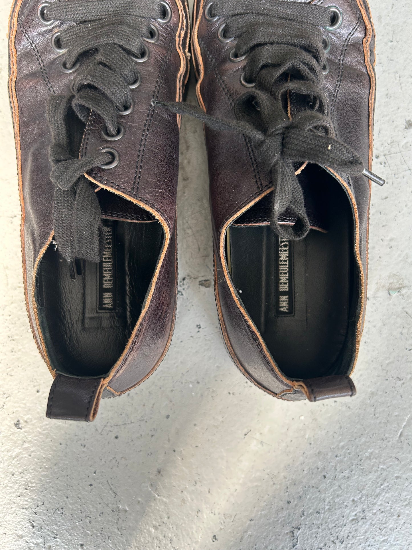 Ann Demeulemeester Leather Lug Sole Sneakers (41)