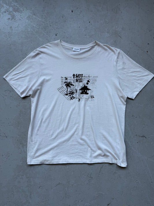 Saint Laurent Paris Hangover Scribble Short Sleeve (XL)