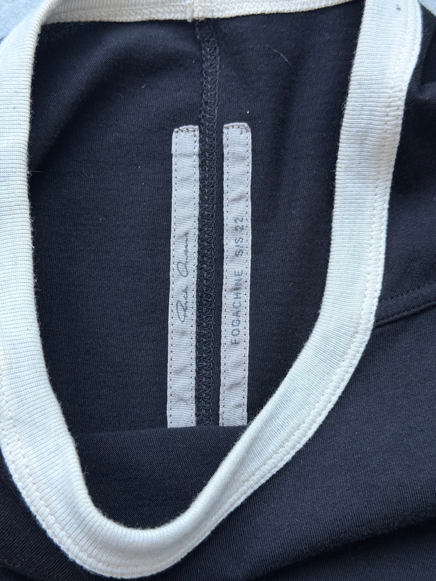 Rick Owens SS22 Fogachine Black Level Ringer Tee (XXL)