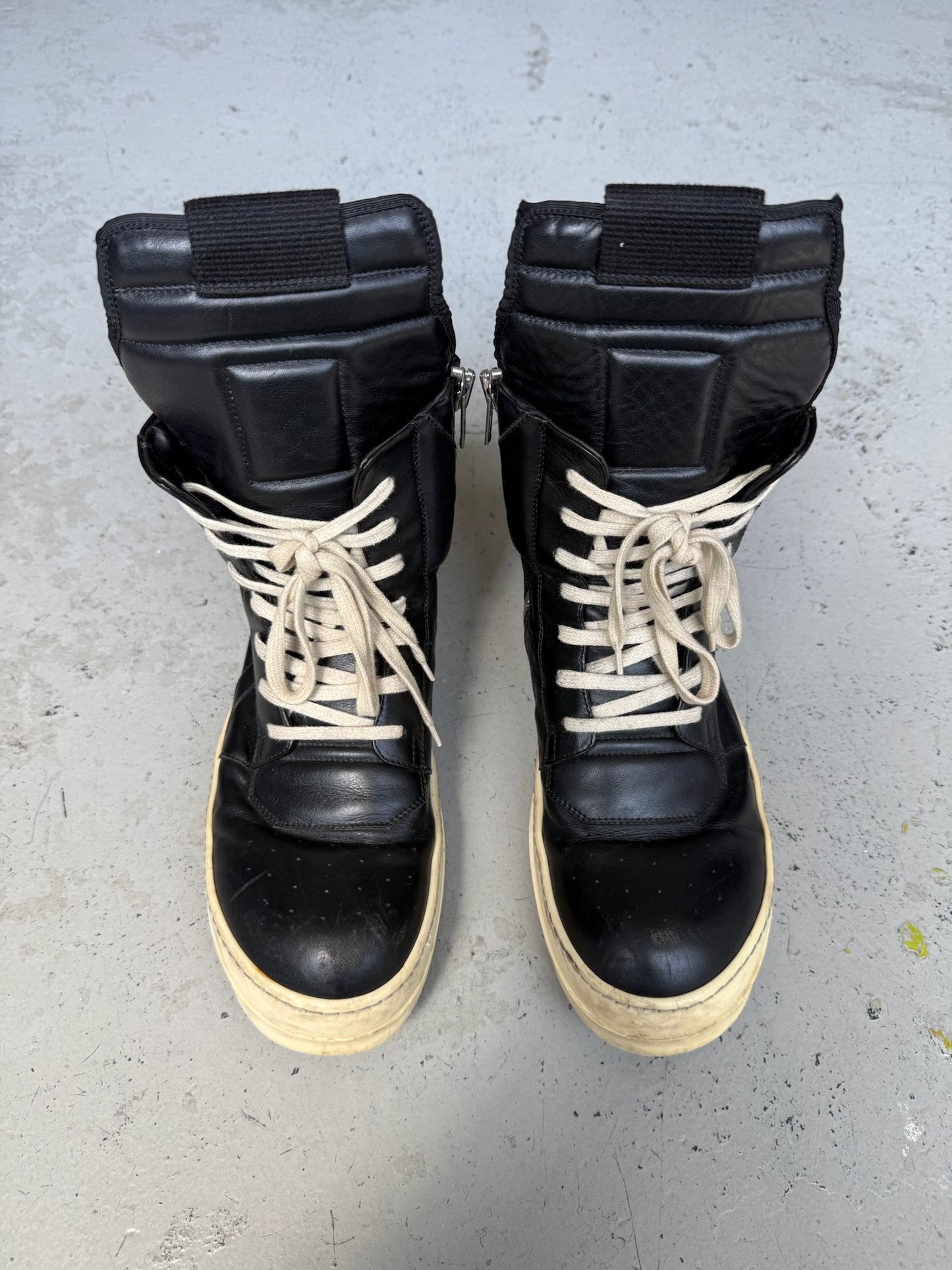 Rick Owens DRKSHDW Black Leather Geobasket (43.5)